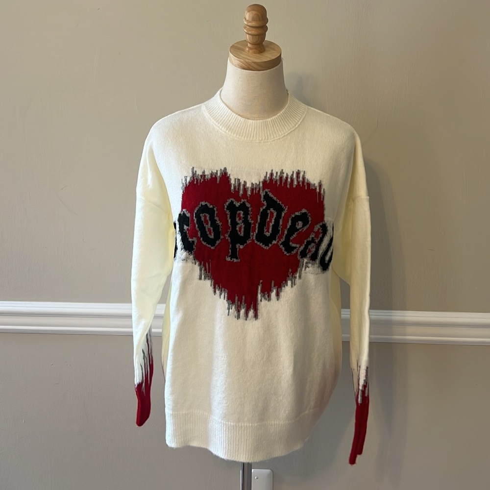 Drop Dead heart sweater